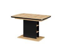 Vicco tavolo da pranzo allungabile Fenaro, Nero/Rovere, 120-160 x 80 cm