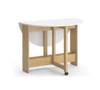 Vicco Tavolo da pranzo Rondo, Rovere dorato/Bianco, 20-100 x 100 cm