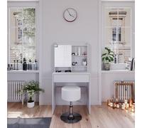 Vicco Tavolo da toeletta Laura, Bianco, 70 cm con sgabello, Luce integrata - non è necessaria una lampada da tavolo aggiuntiva