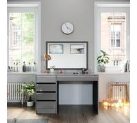 Vicco Tavolo da toeletta Sherry, Grigio, 120 cm Senza specchio, 5 cassetti per diverse esigenze di conservazione
