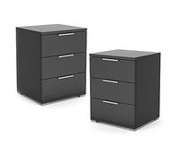 Vicco Vitalispa comodini camera da letto Florenz, Nero, 46 x 60 cm Set di 2