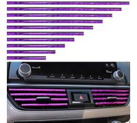 VICDUEKG 10 fessure di ventilazione per auto, 20 cm, strisce decorative per auto, griglia di ventilazione fai da te, accessori interni per auto, per la maggior parte delle prese d'aria (viola