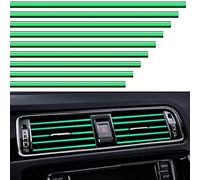 VICDUEKG 10 Pezzi Strisce Decorative per Auto Aria condizionata Universale, Fai da Te Car Styling Interni modanature Decorazione Finiture Interne per Auto in PVC Cromato - 20cm (Verde)