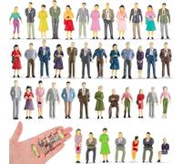 VICDUEKG 50 pezzi 1: 50 HO Scala Modello Figure Diverse Pose Sedute e In Piedi Piccoli Modelli di Persone Miniature Figure Modello Architettonico Dipinto Miniature