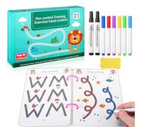 VICDUEKG Quaderni magici per esercizi prescolari, riutilizzabili a partire da 3 a 5 ragazzi e ragazze, 64 pagine, quaderno magico per imparare a scrivere, imparare i numeri