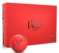 Vice, Palline da Golf Professionali, Vice PRO Golf Balls Neon Red, Red, One Dozen