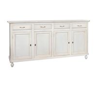 Vicentini arreda CREDENZA BASE NAPOLETANA SHABBY CHIC 4 ANTE BIANCO ANTICATO CON MANIGLIE IN CERAMICA