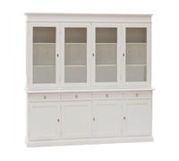Vicentini arreda CREDENZA CRISTALLIERA IN LEGNO 4 PORTE MOD MARTINI SHABBY CHIC BIANCA