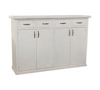 Vicentini arreda CREDENZA MADIA BUFFETT MOD LIA IN LEGNO SHABBY CHIC BIANCO ANTICATO CON MANIGLIE PONTE BRONZO ANTICATO