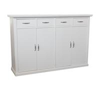 Vicentini arreda CREDENZA MADIA BUFFETT MOD LIA IN LEGNO SHABBY CHIC BIANCO OPACO CON MANIGLIE PONTE CROMATE