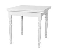 Vicentini arreda TAVOLO IN LEGNO ALLUNGABILE A LIBRO GAMBE TORNITE SHABBY CHIC BIANCO (100x100 (200))