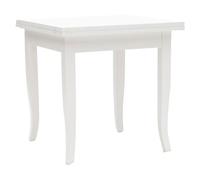 Vicentini arreda TAVOLO IN LEGNO ALLUNGABILE A LIBRO SHABBY CHIC LACCATO BIANCO (100x100 (200))
