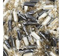 VICENTINI Caramelle Gessetti Bianchi e Neri Incartati singolarmente - Gessetti Confettati Ripieni di Liquirizia - 1000 g - ~ 260 Caramelle -