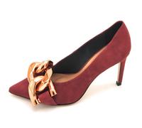 Vicenza 885005-3 decollete camoscio rosso mattone accessorio metal tacco 9cm 4/5