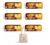 Vicenzi Grisbi Limone da 150 g, 6 barrette per biscotti, crema al limone, limone + borsa JOYTALY SHOPPING BAG