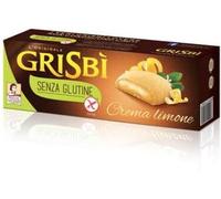 Grisbì Senza Glutine al Limone - Biscotti di Croccante Pasta Frolla al Limone, Ripieni di Morbida Crema al Limone, Ideali per Colazione, Snack o Merenda, Confezione da 9 Biscotti, 150 gr