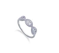 Viceroy Anello da donna in argento Sterling con placcatura in rodio e zirconi 9159A010-30, Argento sterling, Zircone sintetico