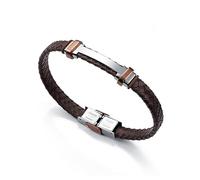 Viceroy Bracciale da Uomo Fashion in Acciaio Inox parzialmente Placcato Oro, caucciù, 21,5 cm - 6336P09011, 21.5 Centimeters, caucciù