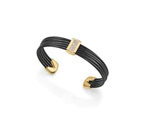 Viceroy Bracciale donna in acciaio multi fili uniti con barra con zirconi, 5,8, Lega di acciaio, Zirconi