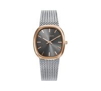 Viceroy Chic 401312-17 - Orologio da donna analogico a tre aghi, cassa rettangolare bicolore IP rosa, maglia milanese argentata, quadrante marrone