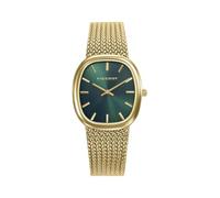 Viceroy Chic 401312-67 - Orologio unisex analogico a tre aghi, cassa rettangolare in acciaio IP oro, maglia milanese dorata, quadrante verde