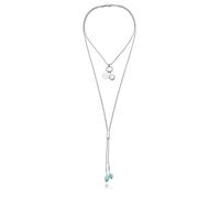 Viceroy Collana Fashion Donna 14344C01000 - Acciaio placcato argento con pietra naturale Amazonite verde | Collana lunga 125 cm elegante e versatile