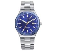 Viceroy Magnum 401459-37 - Orologio analogico da uomo, 42 mm, in acciaio inossidabile, quadrante blu con calendario, WR 100 M, chiusura a doppio pulsante
