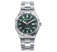 Viceroy Magnum 401459-67 - Orologio analogico da uomo, 42 mm, in acciaio inox, argento, quadrante verde con calendario, vetro minerale, WR 100M