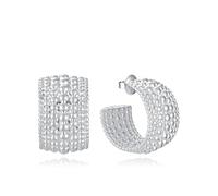 Viceroy - Orecchini da donna 14317E01000 - Anelli aperti in acciaio placcato argento 999 con design a sfere, 2 cm, collezione Laura Scanes