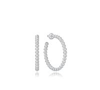 Viceroy - Orecchini da donna 14319E01000 - Grandi cerchi aperti in acciaio placcato argento 999 con design a sfere, 3,5 cm, collezione Laura Scanes