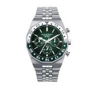 Viceroy Orologio da uomo 42459-67 - cronografo, cassa in acciaio con lunetta rotante, quadrante verde sfumato, bracciale in acciaio, 41 mm, 10 ATM, argento