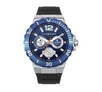 Viceroy Orologio Smart da uomo in acciaio IP blu con cinturino in silicone nero, stile sportivo, rif. 41163-30, blu