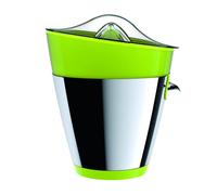 VICEVERSA Spremiagrumi elettrico a Pressione con Coperchio e Beccuccio 2 Coni Potenza 90 Watt colore Verde e Accaio - 16612 Tix