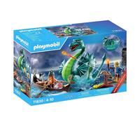 PLAYMOBIL | Vichingo con Mostro Marino | Giocattolo educativo per bambini dai 4 anni | Set di gioco fantasioso | Drago & Nave Vichinga | Gioco creativo | 71830