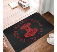 Vichinghi Mitologia Norrena Martello Magia Runa Tappetini Porta Dingresso Divertenti Tappetino Da Bagno Antiscivolo Zerbino Di Benvenuto Per Soggiorno Camera Letto Terrazzo 40X60 Cm