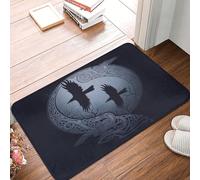 Vichinghi Mitologia Norrena Runica Odino Corvi Tappetini Porta Dingresso Divertenti Tappeto Ingresso Casa Lavabile Tappeti D'Ingresso Per Soggiorno Interno Camera Letto 40X60 Cm