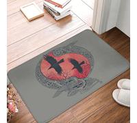 Vichinghi Mitologia Norrena Runica Odino Corvi Tappeto Ingresso Casa Antisporco Tappeti D'Ingresso Divertenti Zerbino Di Benvenuto Per Soggiorno Camera Letto Terrazzo 40X60 Cm