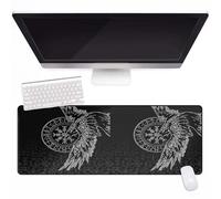 Vichinghi Norreni 90x50cm Tappetino Mouse Gaming Cuciture Anti-Sfilacciamento Albero del Mondo con Lupo Fenrir stampato in 3D Tappetino Mouse E Tastiera Con Base in Gomma Antiscivolo Accessori Ufficio
