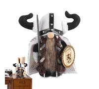 vichingo, bambola guerriero vichingo, Bambola di peluche del cavaliere , Tenendo l'ascia e lo scudo e indossando il mantello, decorazione in miniatura del guerriero svedese medievale per decor