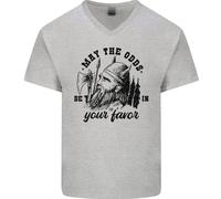 Vichingo Che La Fortuna Sia A Tuo Favore Maglietta In Cotone A V Collo Per Uomo