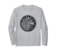 Vichingo Lupo Bussola Spirito Animale Simboli Norreni Run Maglia a Manica
