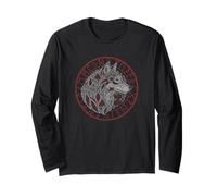 Vichingo Lupo Bussola Spirito Animale Simboli Norreni Run Maglia a Manica