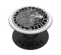 Vichingo Lupo Bussola Spirito Animale Simboli Norreni Run PopSockets PopGrip Adesivo