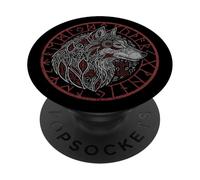 Vichingo Lupo Bussola Spirito Animale Simboli Norreni Run PopSockets PopGrip Adesivo