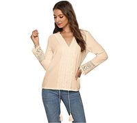 Vichy Aqualia Thermal, maglietta a maniche lunghe da donna, a collo alto, in cotone, a maniche lunghe, modello Basic, maglietta a maniche lunghe, colore verde, E04 beige, L