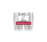 Vichy, Invisible Resist, deodorante Roll-On, distraspirante a lunga durata 72 H, anti-macchie gialle e bianche, adatto per pelli sensibili, confezione da 2 x 50 ml