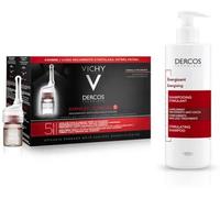Vichy Dercos DT Shampoo Energizzante 400 ml + Dercos Aminexil trattamento anticaduta uomo 42 fiale 42 x 6 ml