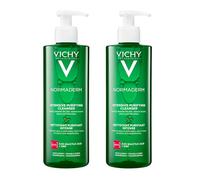 VICHY | NORMADERM | Gel Detergente Purificante Intenso | Per pelli grasse e a tendenza acneica | Elimina impurità e sebo in eccesso | Ipoallergenico e non comedogeno | 2x 400 ml