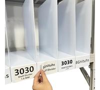 Vici 50 divisori per mensole da 30 cm x 30 cm, 1,6 mm, per magazzini, etichette per scaffali, separatori di carta per stanze artigianali, magazzini, divisori in plastica per scaffali, organizer per