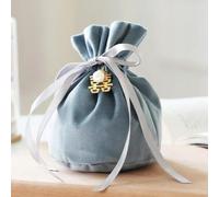 VICIYOO 10 pezzi di imballaggio con coulisse in velluto sacchetto regalo per gioielli scatole di caramelle per matrimoni con decorazioni in corda di perle borse bomboniere 10x13,5 cm